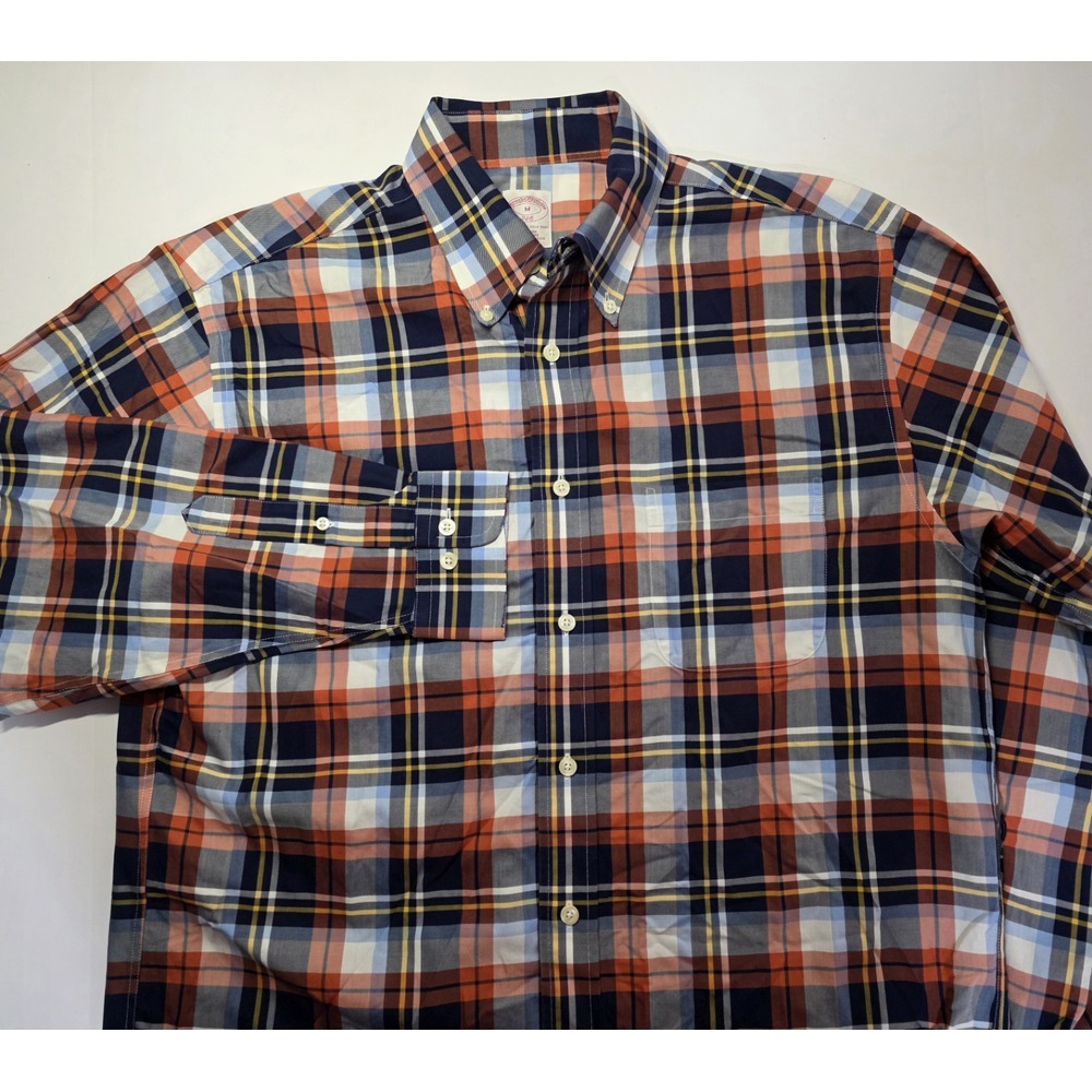 Brooks Brothers 346 Mens Size M Plaid Long Sleeve Button Down